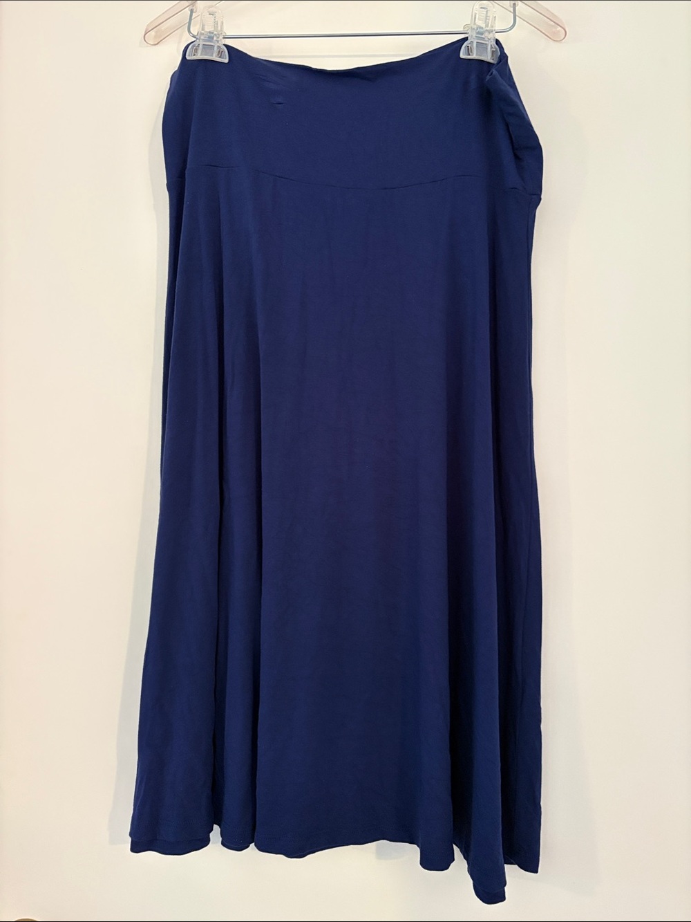 Women’s Maxi Skirt in Navy Blue with optional roll-down waistline. XL
